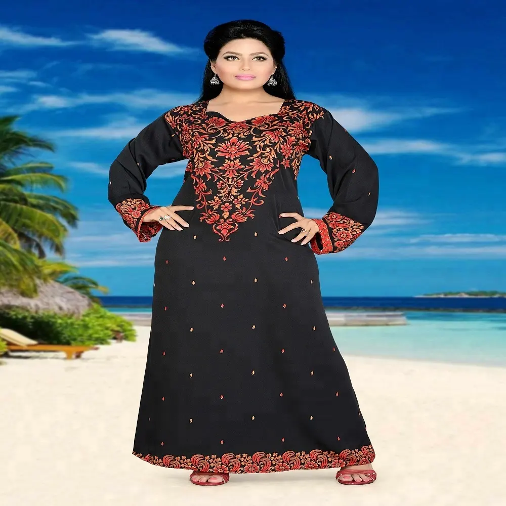 उच्च गुणवत्ता भारत CRAPE क़फ़तान कफ्तान Abaya पोशाक