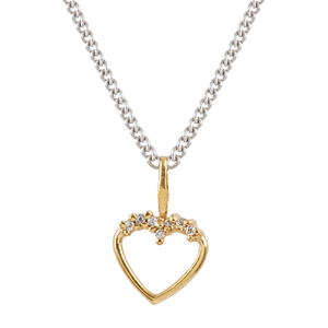 Forme de coeur CZ pierres précieuses plaqué or designer 925 pendentif en argent sterling saint valentin cadeau bijoux pour hommes femmes - Product Image 1