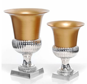 ALUMINIUM FLOWER <b>VASE</b> / GARDEN <b>DECOR</b> <b>VASE</b> / METAL PLANTERS ANTIQUE SILVER FINISHED LUXURY FLOWER <b>VASE</b> WEDDING <b>DECORATION</b> - Product Image 3