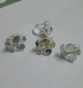 印度卖方和供应商提供的labrodorite宝石戒指纯银