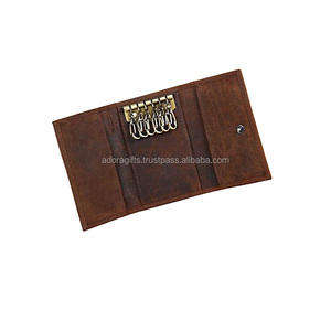 Cuir Vintage 2023 nouvel an cadeaux en gros porte-clés/portefeuille/chaînes/chaînes PU personnalisé en acier inoxydable marron - Product Image 1