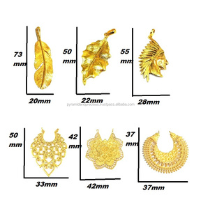 แฟนซีขนรูปร่างชุบทองเสน่ห์โลหะจี้-วัด20มม. X 70มม. - Product Image 3