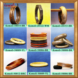 Brazalete de madera pintado a mano, joyería hecha a mano con motivo negro, la mejor calidad, precio al por mayor de la India - Product Image 5