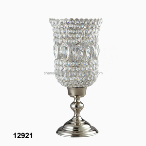Decorative Antique Crystal Beaded Candle Holder - Product Image 1