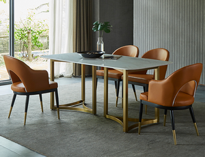 Modern Luxury Design <strong>Orange</strong> Wooden Fabric Leather <strong>Dining</strong> <strong>Chair</strong> <strong>Dining</strong> Room Furniture - Product Image 3