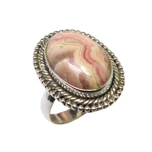 925 plata esterlina fabuloso Rodocrosita piedra preciosa eternidad Vermeil anillo fiesta joyería anillos de mayorista y fabricante - Product Image 1