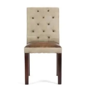 Hot Selling Product Good Quality Mango Wood and Canvas Leather High Back Dining Chairs for Home Hotel and Restaurant