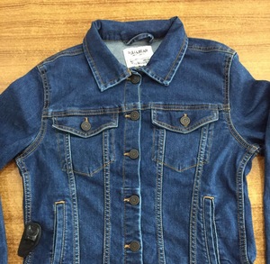 Women's Winter <b>Denim</b> Baseball Jacket Mixed <b>Material</b> Fancy Design Adult Sizes XS-XL - Product Image 3