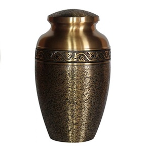 Urnas de cremación de diseño antiguo de la India, urnas de cremación de color dorado para adultos, columna de Funeral o hogar - Product Image 1