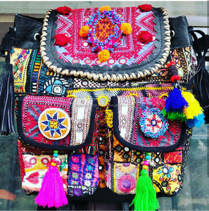 Sac à dos en tissu brodé pour fille, style indien, tribal, ethnique, Vintage - Product Image 2