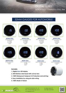 52มิลลิเมตรอิเล็กทรอนิกส์ใบหน้าสีดำสีฟ้า LED วัดระดับน้ำมันเชื้อเพลิงสำหรับรถยนต์ - Product Image 6