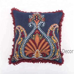 Funda de cojín de almohada personalizada bordada a mano decorativa al por mayor, funda de cojín india de almohada decorativa de Navidad - Product Image 1