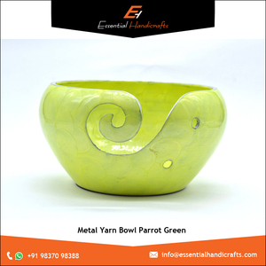 High Quality Large Parrot Green Metal <b>Bowl</b> Eco-Friendly <b>Knitting</b> Yarn Crochet Organizer Home Needlework Storage Made of Steel - Product Image 2