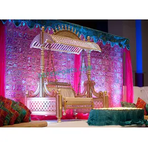 Đám Cưới Mehandi Sân Khấu Swing Với Hood Ấn Độ Wedding Swing Jhula Trang Trí Đám Cưới Bằng Gỗ Chạm Khắc Swing Để Bán