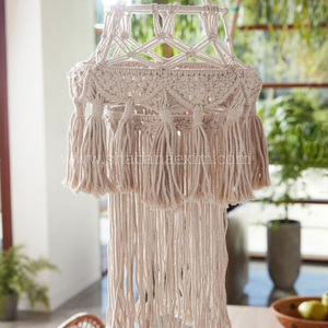 <span class=keywords><strong>Macrame</strong></span> Chụp Đèn Mặt Dây Chuyền Thủ Công Treo Boho Trần <span class=keywords><strong>Macrame</strong></span> Đèn Chùm Từ Ấn Độ Trang Trí Nội Thất, Đèn Shades Handmade - Product Image 4