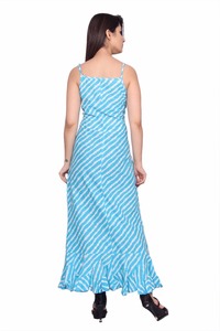 Vestido de playa informal hasta el suelo para mujer con diseño de pez 100% algodón correa de cintura natural Maxi vestido con nuevos diseños - Product Image 4