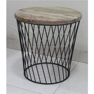 ร้อนขายไม้ด้านบนและลวดโลหะฐานตารางด้านข้างสำหรับการเสริมสร้างห้องนั่งเล่นของคุณ - Product Image 1