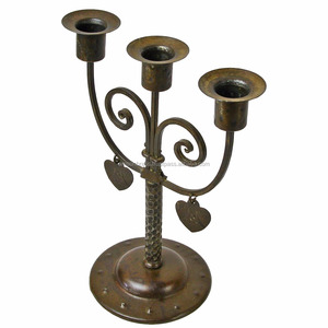 เชิงเทียนโลหะรูปทรงเสา 3 หัว ทำมือ สำหรับตกแต่งห้องนั่งเล่น เหมาะสำหรับเทศกาลต่างๆ - Product Image 3