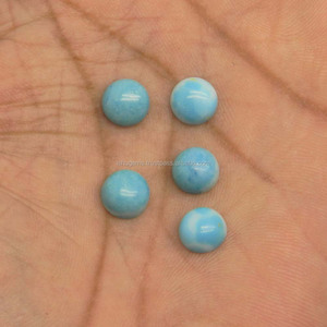 Cabujón redondo de 8mm Larimar sintético 1,25 Cts Piedra preciosa suelta hecha a mano para la fabricación de joyas - Product Image 3
