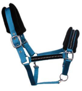 Sillín de nailon inglés para caballos, elegante equipo de entrenamiento de caballos con relleno de visón, diamantes de imitación, cuerda de PP - Product Image 1