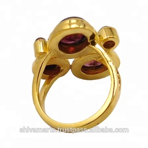 Granate Natural Piedra preciosa Plata Eternidad Vermeil Anillo Granate étnico Declaración Anillos Moda Plata Joyería Proveedor - Product Image 2