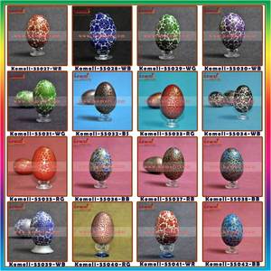 Huevos de Pascua y adornos de Pascua, pájaros en plata brillante y madera dorada - Product Image 6