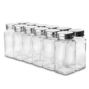 Borosilicate Glass Jar Với Nắp Nhựa Trà Container Với Nắp Kim Loại