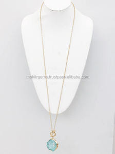 Collar llamativo de ágata de azúcar de latón elegante Unisex, cadena larga, tamaño libre, regalo, bodas, fiestas, aniversarios con número - Product Image 2