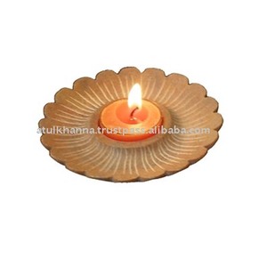 Hermosa Lámpara de Vela de Piedra de Savia en Forma Redonda - Product Image 1