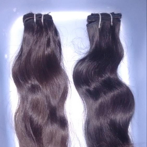 Extensiones de cabello virgen Remy 100% del vendedor del templo indio, cabello humano natural suelto de estilo de onda profunda natural crudo de la India - Product Image 1