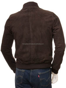 100% Marron Daim Bomber Veste - Product Image 6