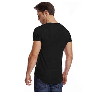 T-shirt extensible pour hommes, offre spéciale, encolure en V profond, Muscle cintré, coupe basse, commande en vrac - Product Image 2