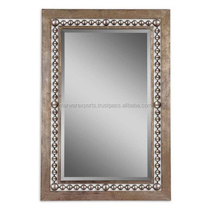 Marco de Espejo Antiguo para Sala de Estar con Incrustaciones de Hueso en Madera Sólida de Calidad Superior - Product Image 3