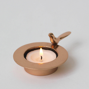 Porte-bougie chauffe-plat en aluminium fait main avec finition polie pour la décoration de la maison et Noël - Product Image 1