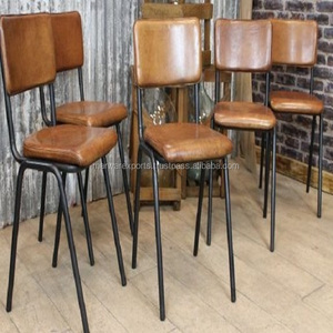 High Grade <b>Vintage</b> Leather <b>Chair</b> with Wood Material Industrial Style - Product Image 6