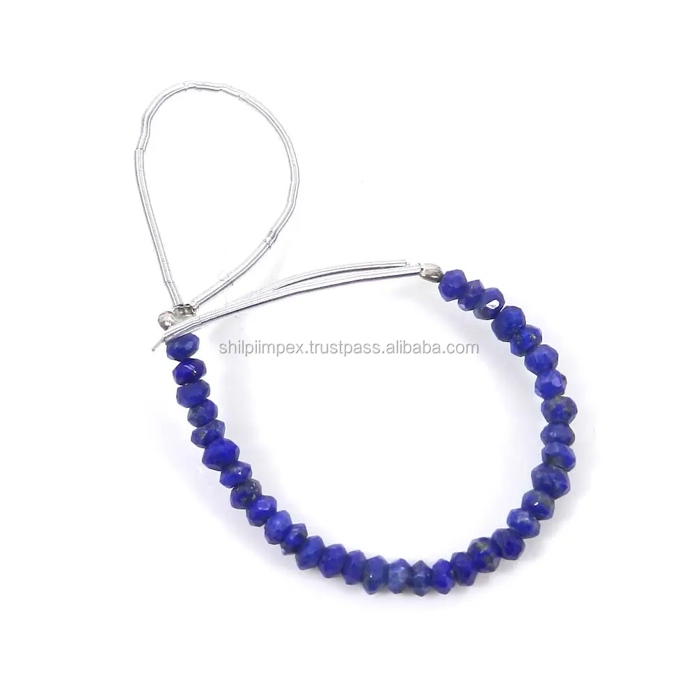 Indian Wholesale Natural Lapis Lazuli Gemstone Beads Strand 2mm Roundel Faceted Beads For Jewelry Making