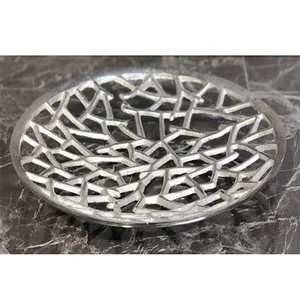Best Selling Classic Design Food Serving <b>Trays</b> for Home Hotels & Restaurants with Custom Logo Round Shape Silver Finished - Product Image 1