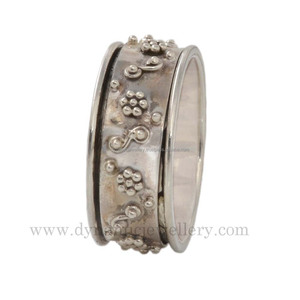 Wholesale 925 Sterling <b>Silver</b> Stress-Free <b>Spinner</b> <b>Ring</b> Bezel Setting for Weddings Parties Featuring <b>Silver</b> Brass Copper Inlay - Product Image 3