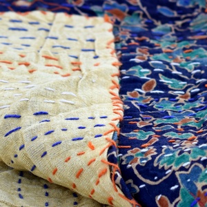 Hot Bán Ấn Độ Handmade Bông Vintage Kantha Quilt Chắp Vá Trải Giường Nữ Hoàng Gudri Trang Trí Nội Thất Bán Buôn - Product Image 2
