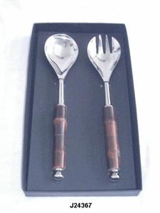 Juego de ensaladas con mango de bambú de alta calidad en mangos Pulidos de Acero en otro material también disponible vajilla de mesa cubiertos - Product Image 4