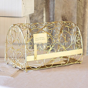 Porte-cartes PREMIUM en cristal, coffrets cadeaux en cristal et argent, en fer argenté, boîte à cartes décorative - Product Image 2