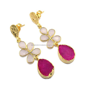 อัญมณีชุบทอง24K หินควอตซ์หินโมราธรรมชาติที่น่ารัก - Product Image 1