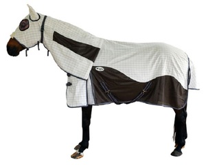 Couverture hybride pour cheval avec capuche, respirante, imperméable, pour l'extérieur et l'écurie, protection toutes saisons - Product Image 1