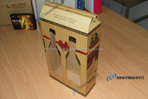 กล่องบรรจุภัณฑ์น้ำปลา2ขวดทำจากกระดาษแข็งลูกฟูกออกแบบได้ตามต้องการพร้อมด้ามจับกล่องพิมพ์ลายเป็นมิตรต่อสิ่งแวดล้อมสำหรับการจัดส่งและการแสดงสินค้าที่ปลอดภัย - Product Image 4