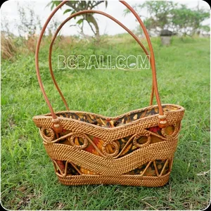 Einzigartige design balinesischen rattan ata hand woven handtasche handarbeit bali stil