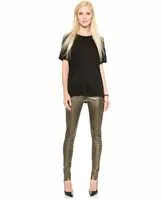 High Quality Sexy Pictures Women Open Crotch Leather Pants For Lady