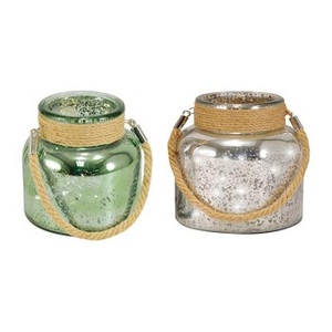 Bocal à bougie avec poignée en corde, verre transparent, bougie chauffe-plat en verre avec poignée en corde, vente en gros de bougies chauffe-plat - Product Image 5