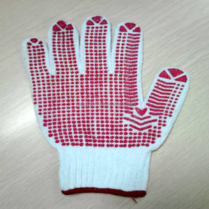 SALE MSI 900g XL Size Anti-Slip General Purpose Construction Work Gloves Bleach White Safety <b>Red</b> PVC Dots <b>Latex</b> Coated Polyester - Product Image 1
