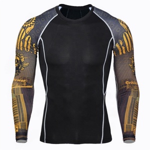 Venta completa personalizada MMA manga larga Rash Guard BJJ entrenamiento gimnasio camiseta con logotipo y diseños personalizados - Product Image 3