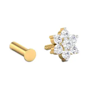 Elegante Ronde Real Cut Diamond Stud Neus Pin